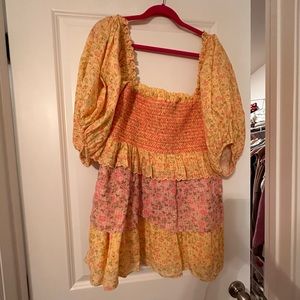 LoveShackFancy Shaw mini dress in chateau rose Size L